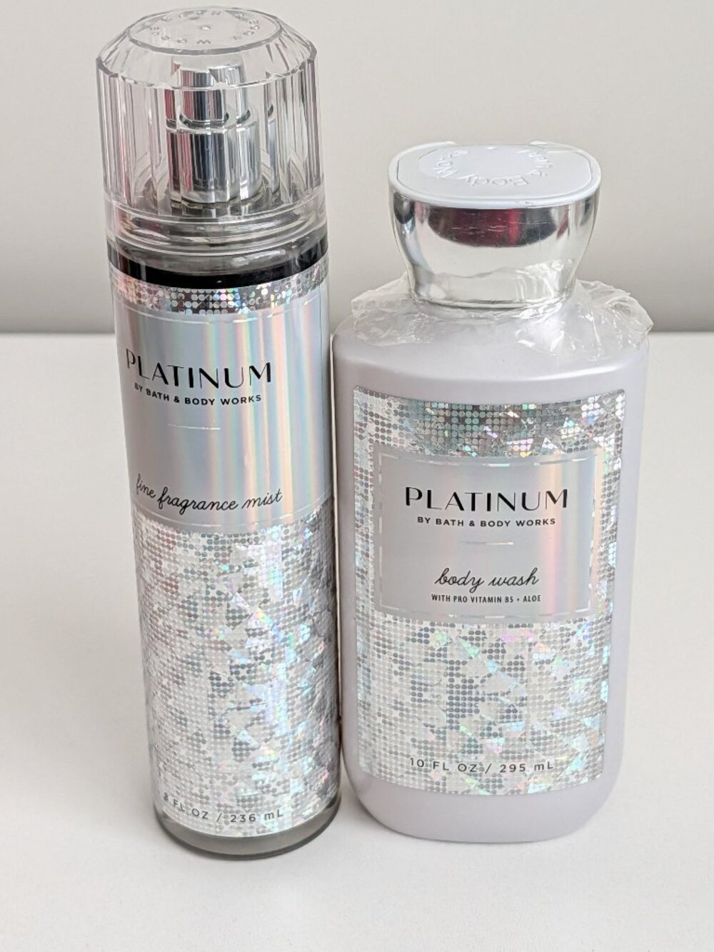 Bath & Body Works PLATINUM Fine Fragrance Mist 8 oz & Body Wash 10 oz New - Picture 1 of 7